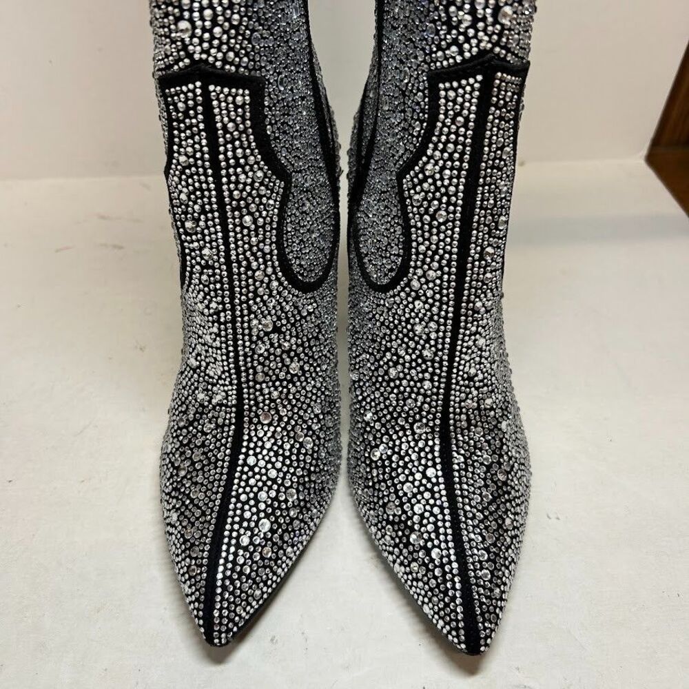INC Womens 7.5 M Pewter Iresa Rhinestone High Heeled Over The Knee Boots NIB OW9 - Picture 7 of 7